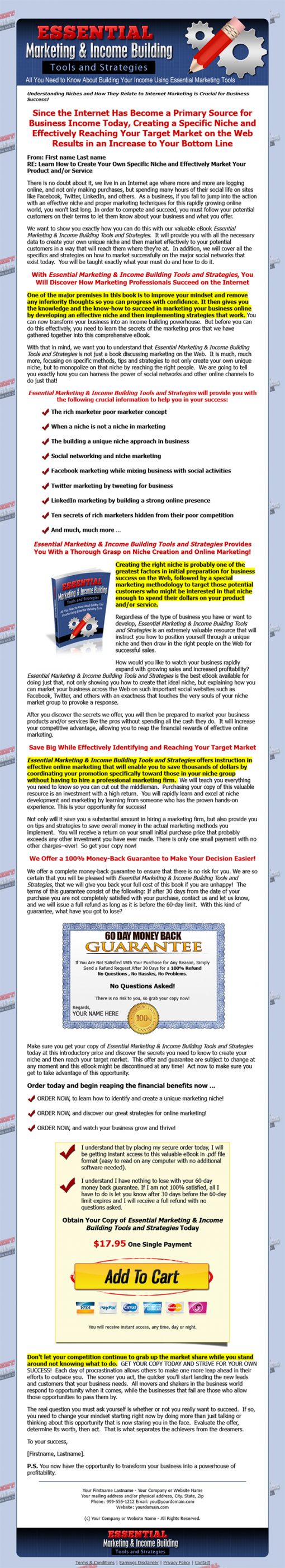 Essential Marketing and Income Building Ebook MRR