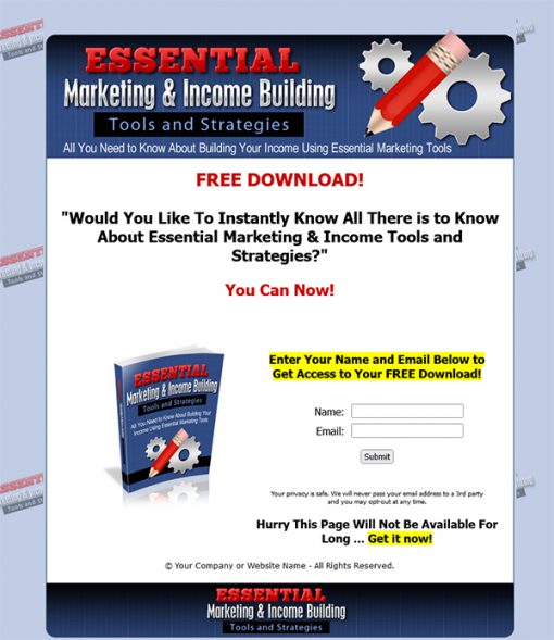 Essential Marketing and Income Building Ebook MRR