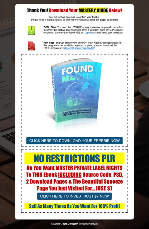 Found Money PLR Ebook