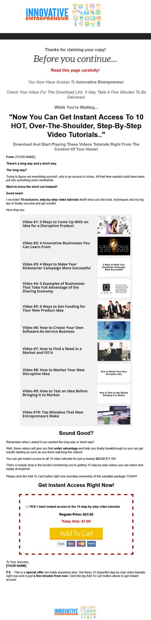 Innovative Entrepreneur Ebook and Videos MRR