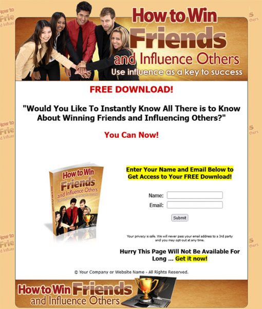 How to Win Friends and Influence Others Ebook MRR