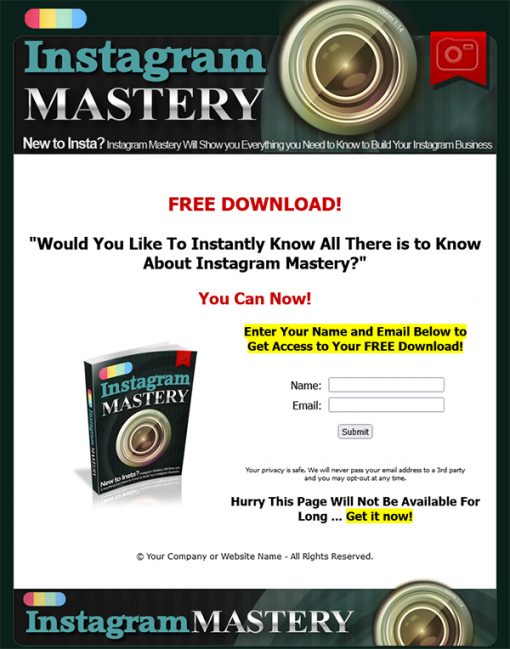 Instagram Mastery Ebook MRR