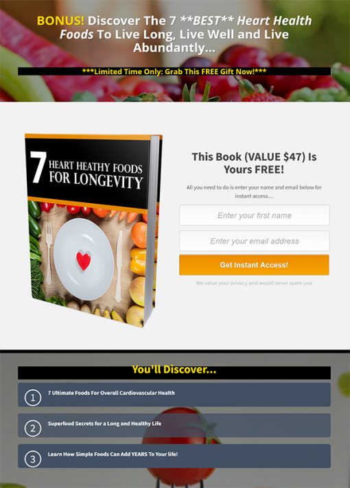 Heart Healthy Foods for Longevity MRR Report Landing