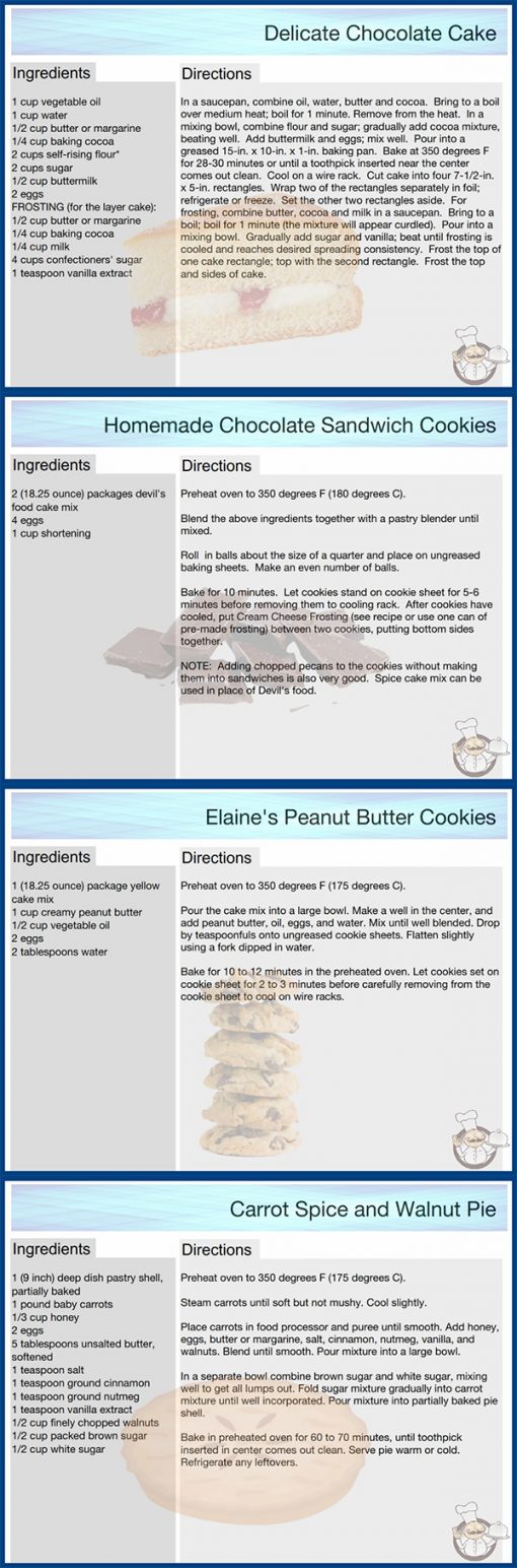 Sweet Treats Cooking Recipes PLR Graphics