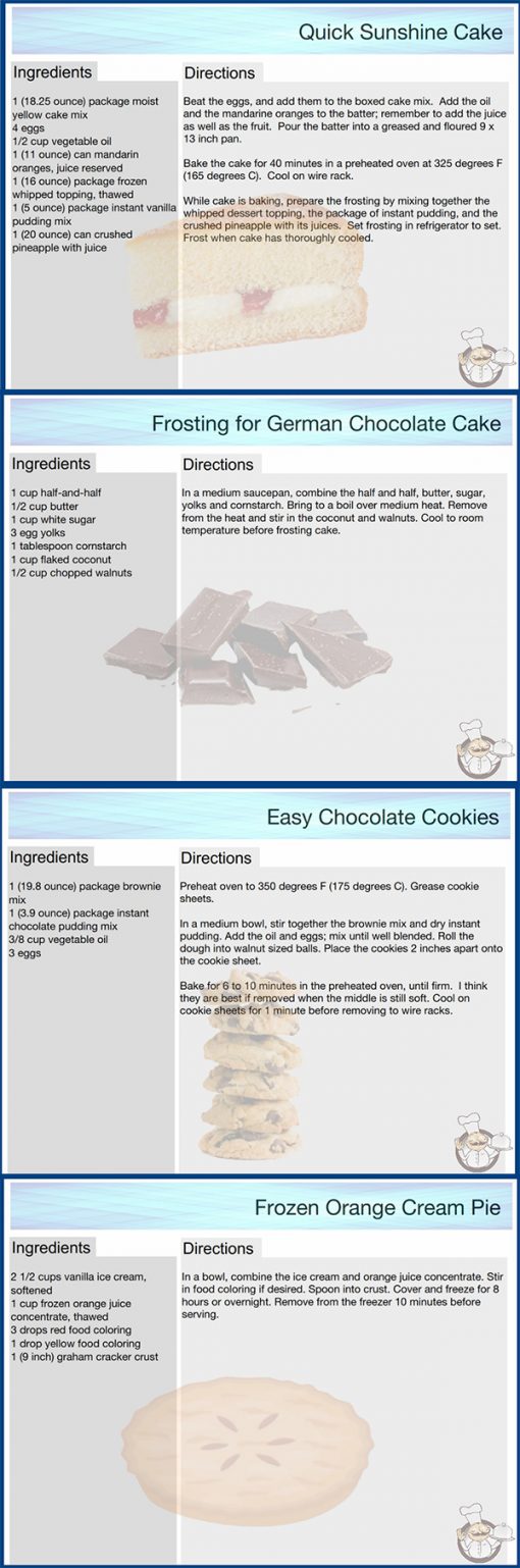 Cookies Cakes and More Cooking Recipes PLR Graphics