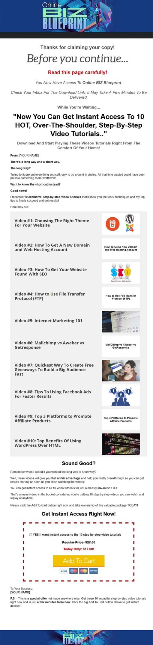 Online Business Blueprint Ebook and Videos MRR