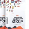 Social Media Hand Drawn Stickers PLR Graphics
