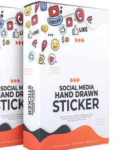 Social Media Hand Drawn Stickers PLR Graphics