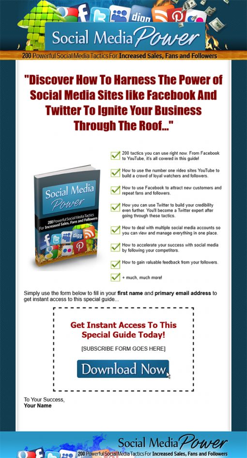 Social Media Power Ebook MRR