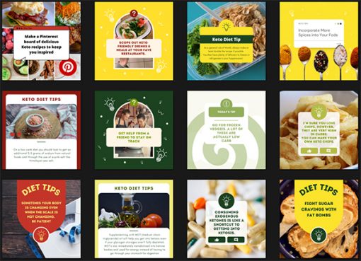 Keto Social Media Pack PLR Graphics Sample