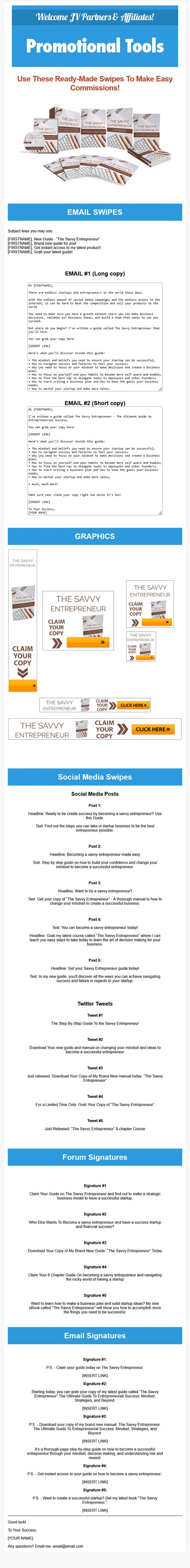 Savvy Entrepreneur Ebook and Videos MRR Affiliate