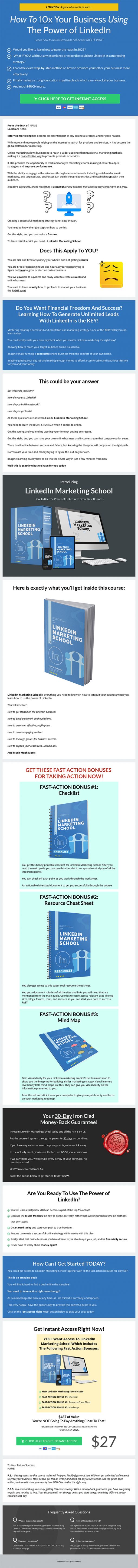 LinkedIn Marketing School Ebook and Videos MRR