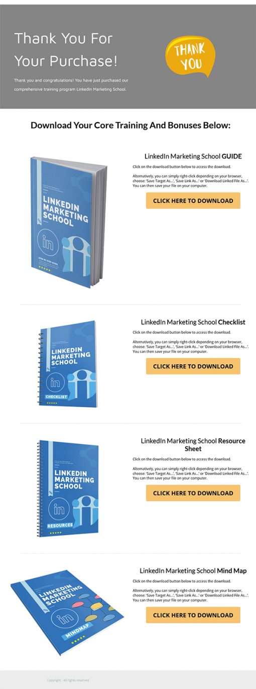 LinkedIn Marketing School Ebook and Videos MRR