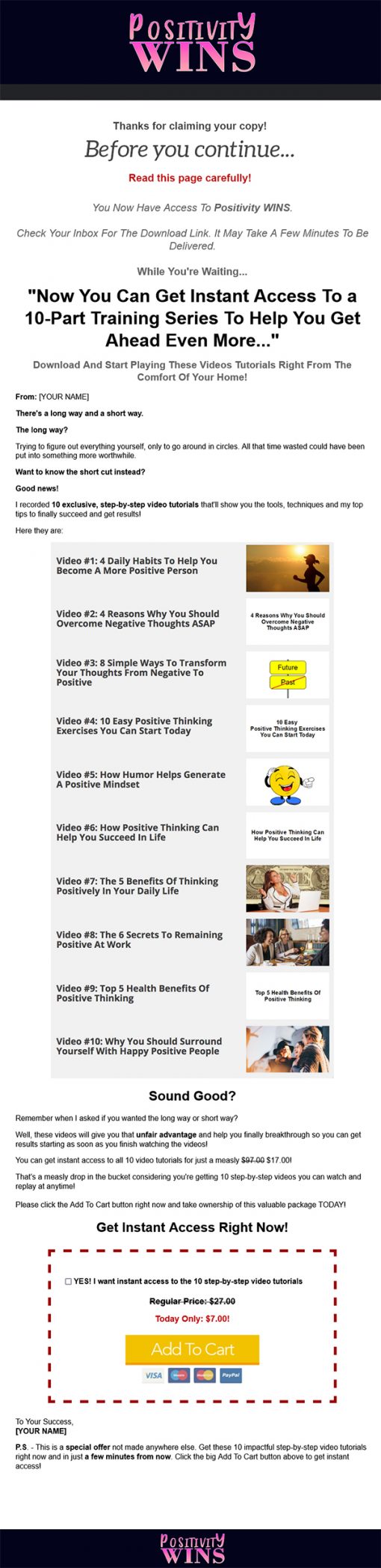 Positive Thinking Wins Ebook and Videos MRR