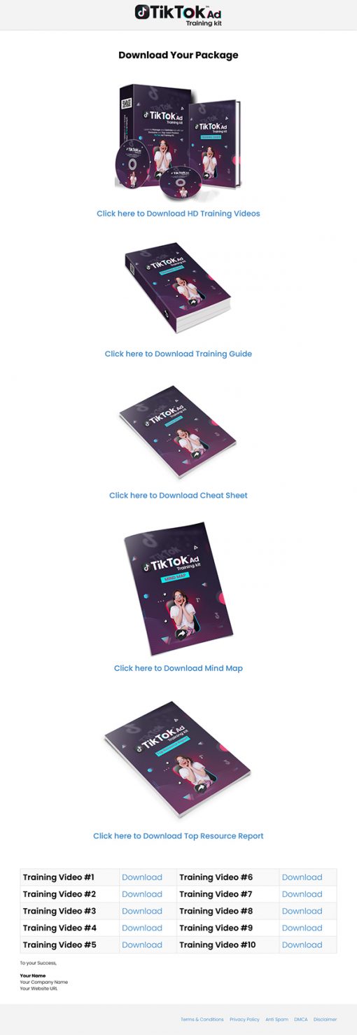 TikTok Ad Training Guide Ebook Videos Audio MRR