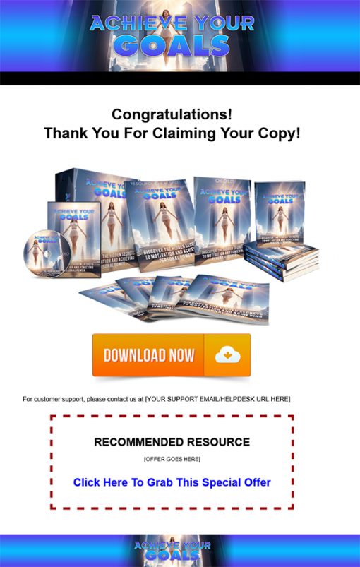 Achieve Your Goals Ebook and Videos MRR