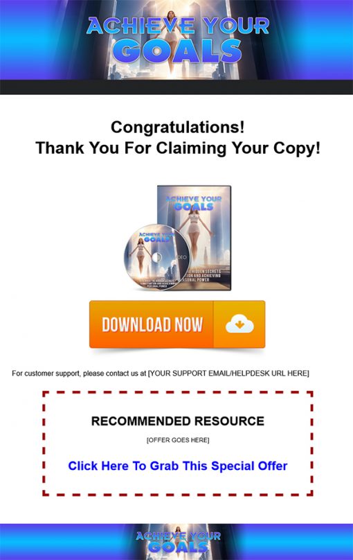 Achieve Your Goals Ebook and Videos MRR