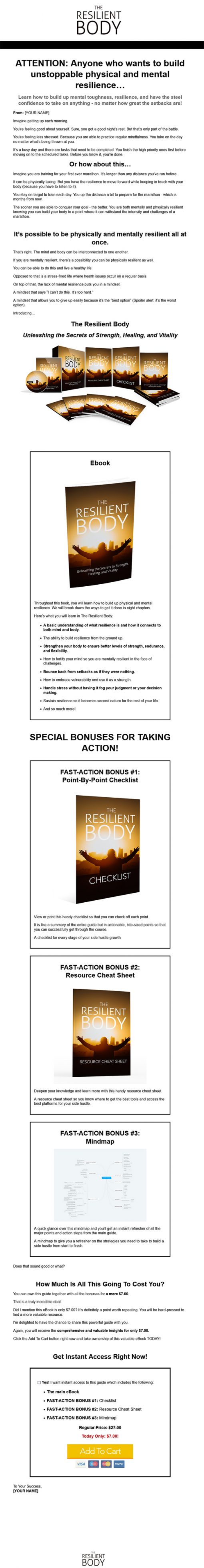 The Resilient Body Ebook and Videos MRR