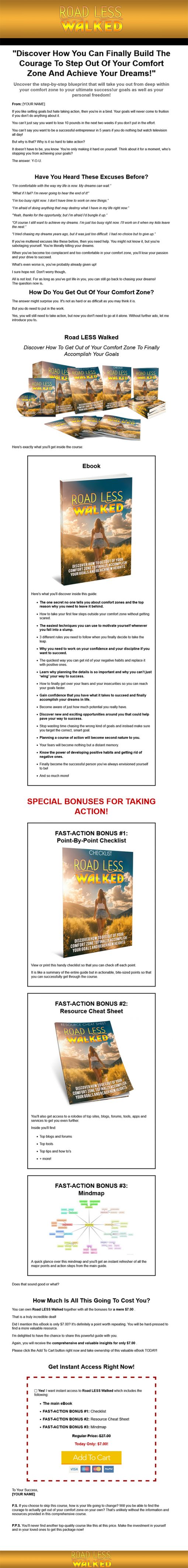 Road Less Walked Goal Setting Ebook and Videos MRR