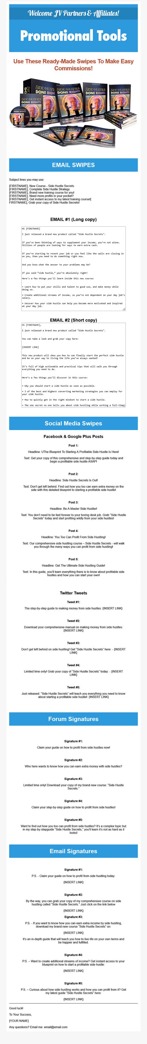 Side Hustles Done Right Ebook and Videos MRR