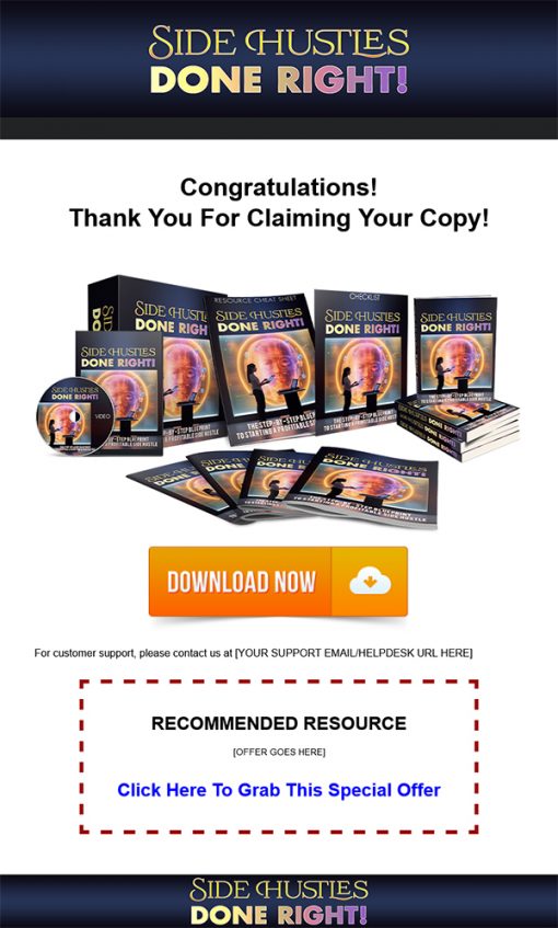 Side Hustles Done Right Ebook and Videos MRR