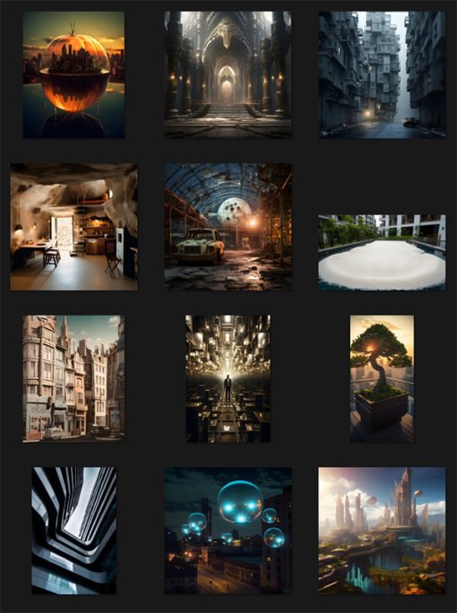 AI Image Library Architecture PLR Graphics Samples