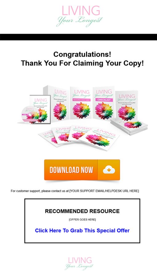 Living Your Longest Ebook and Videos MRR