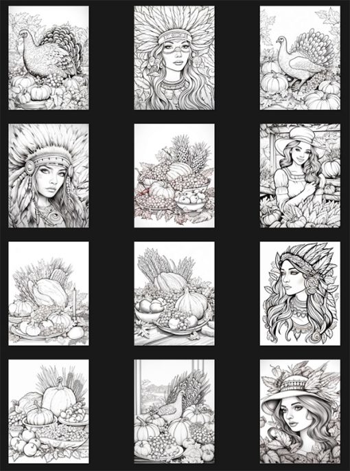 Autumn and Thanksgiving PLR Coloring Ebook