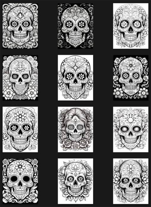 Enchanting Sugar Skulls PLR Coloring Ebook