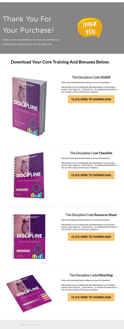 The Discipline Code Ebook MRR Package