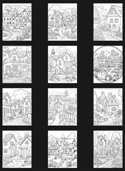 Village Charm PLR Coloring Ebook