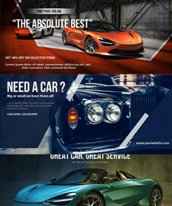 Auto Horizontal Ad Templates PLR Graphics Vol1