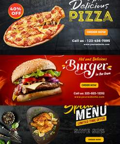 Food Horizontal Ad Templates PLR Graphics Vol 1
