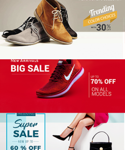 Footwear Horizontal Ad Templates PLR Graphics Vol2