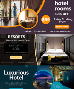 Hotel Horizontal Ad Templates PLR Graphics