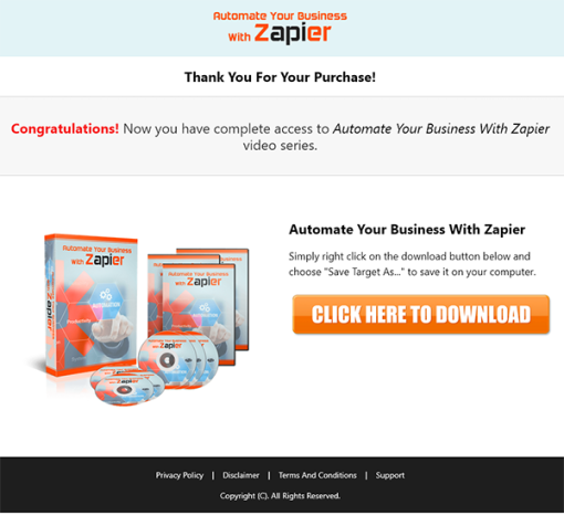 Automate Business with Zapier MRR Videos Sales TY
