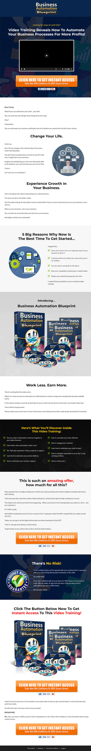 Business Automation Blueprint MRR Videos Sales