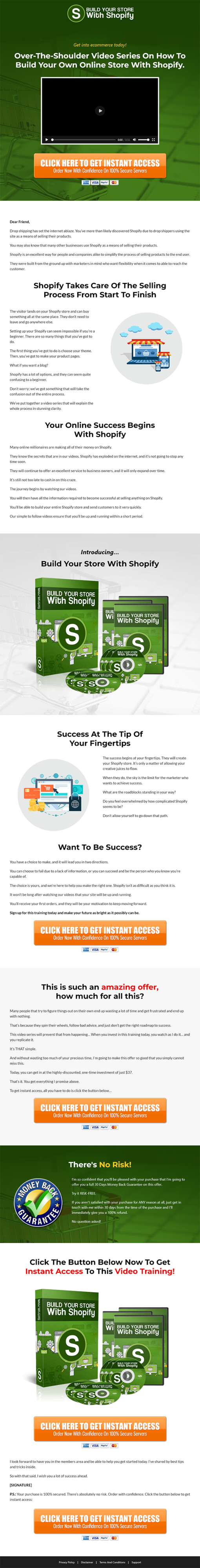 Build Your Store with Shopify MRR Videos Sales