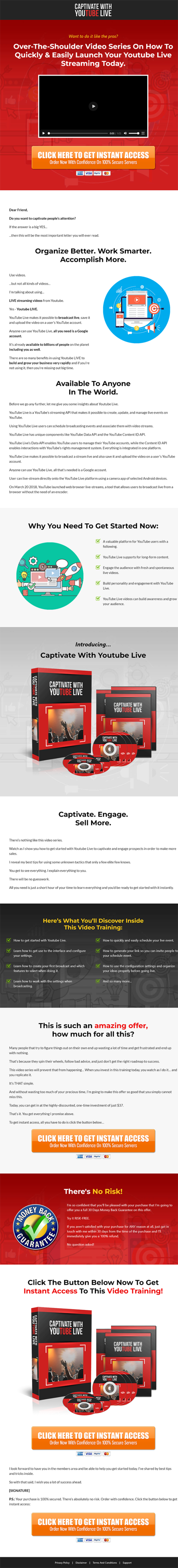Captivate with Youtube Live MRR Videos Sales
