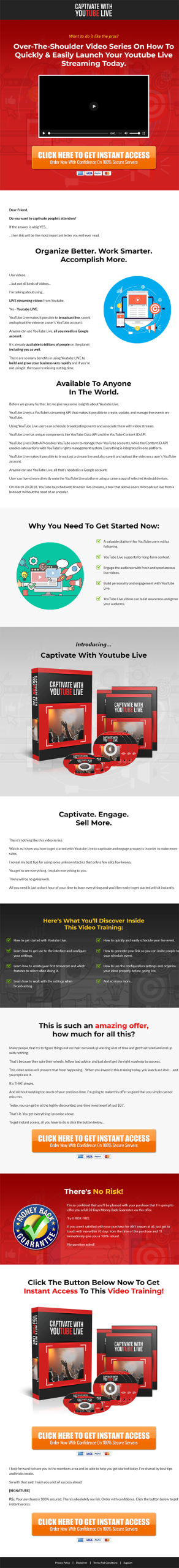 Captivate with Youtube Live MRR Videos Sales