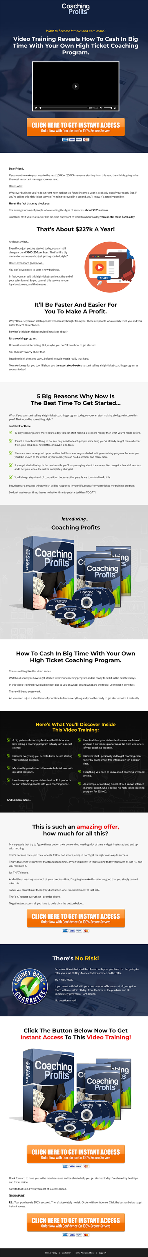 Coaching Profits MRR Videos Sales