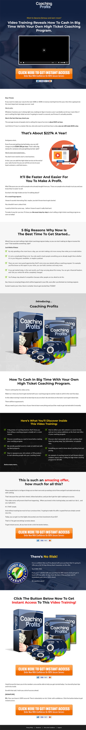 Coaching Profits MRR Videos Sales