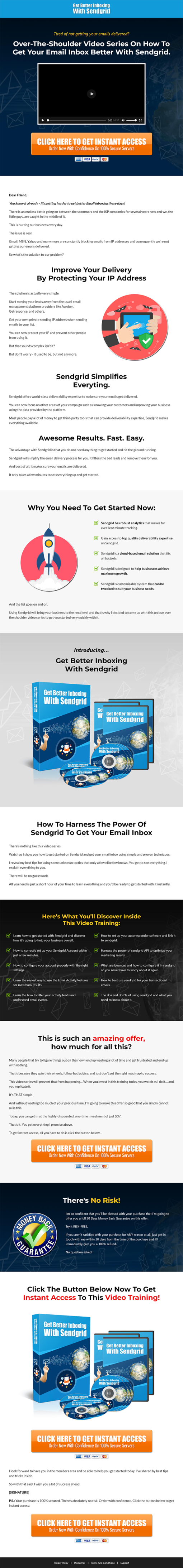 Better Inboxing with Sendgrid MRR Videos Salespage