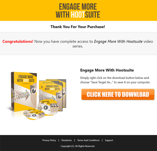 Engage More with HootSuite MRR Videos Sales TY