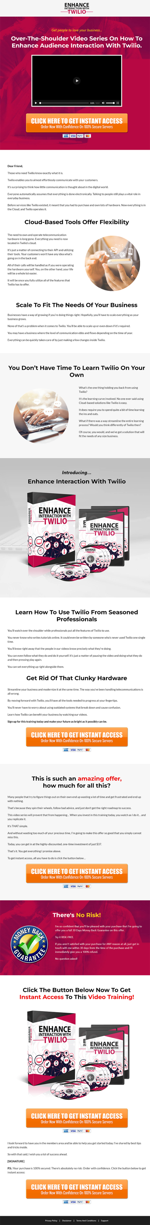 Enhance Twilio Interaction MRR Videos Salespage