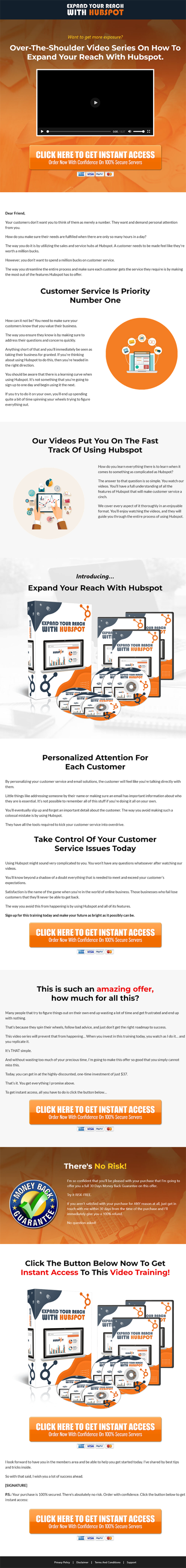 Expand Reach with Hubspot MRR Videos Salespage