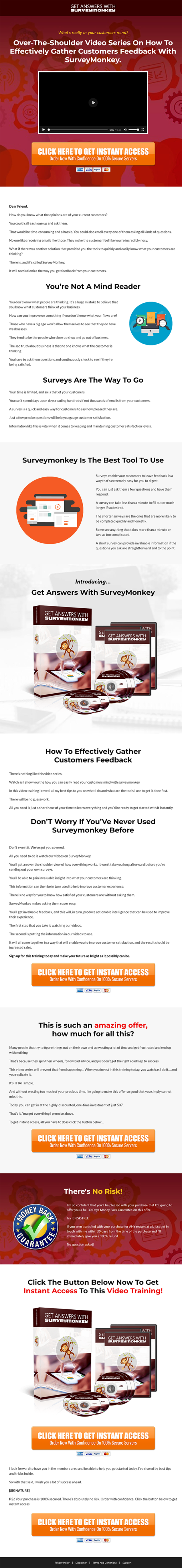 Get Answers with SurveyMonkey MRR Videos Salespage