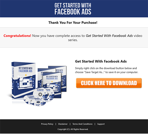Get Started with Facebook Ads MRR Videos Sales TY