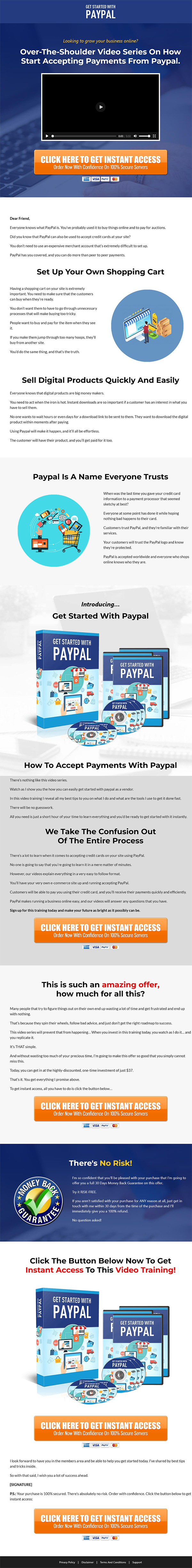 Get Started with Paypal MRR Videos Sales Page