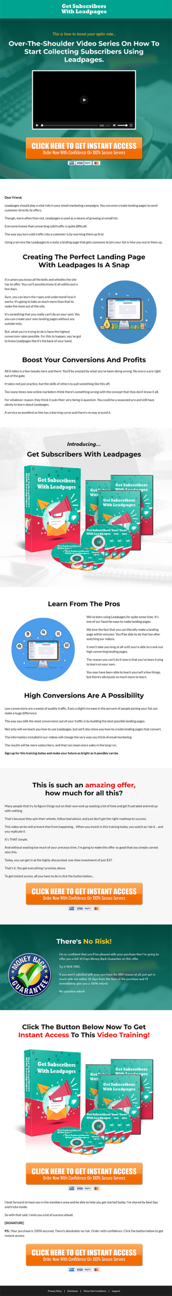 Get Subscribers With Leadpages MRR Videos Sales